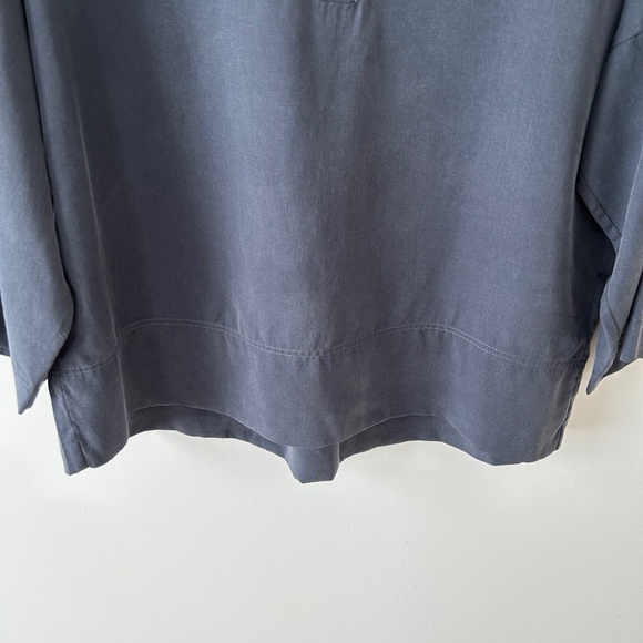 Gap Gray Blue Tencel Kimono Sleeve V-Neck Top - Picture 3 of 16